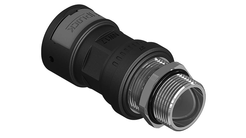 Anschlussverschraubung Zugentlastung, gerade, metrisch, Metallgewinde, lang